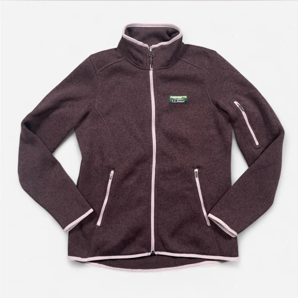 maroon L.L. Bean fleece zip-up - Picture 1 of 5